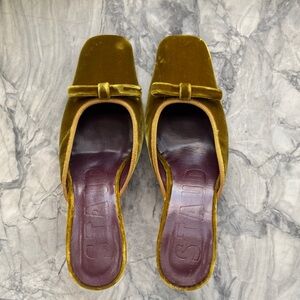 STAUD Women's Velvet Heeled Open-Back Heels - Never Been Worn!